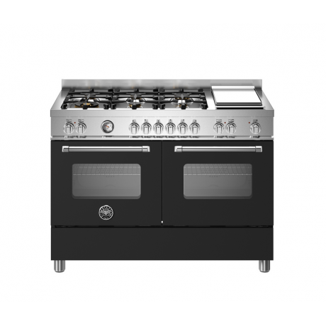 BERTAZZONI MAS126G2ENET Κουζίνα Ηλεκτική με Εστίες Αερίου και grill Teppanyaki 120cm Μαύρο